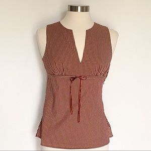 ⭐️ Express Splitneck Brown Stripe Shirt 5/6